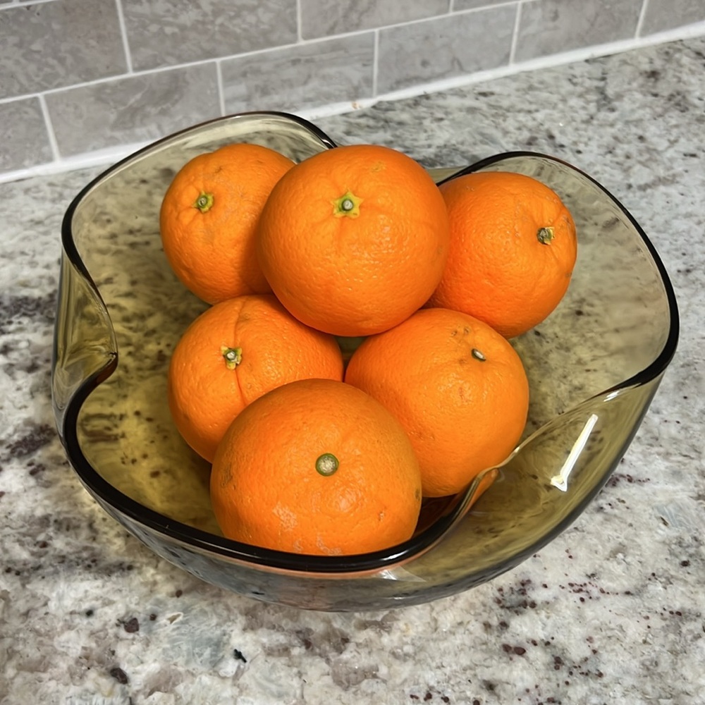 Vintage Amber Glass Bowl by Anchor Hocking 9”